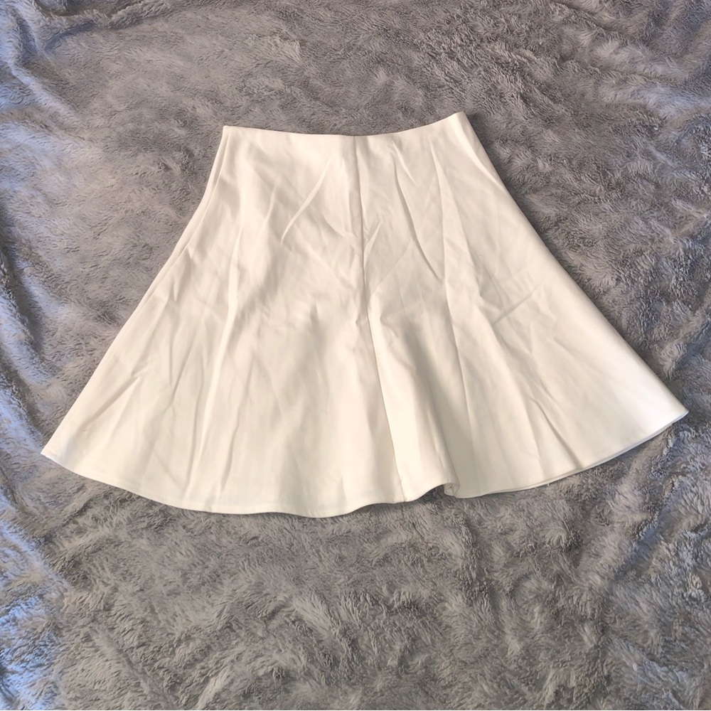 White Skater Skirt with Zip Back Closure